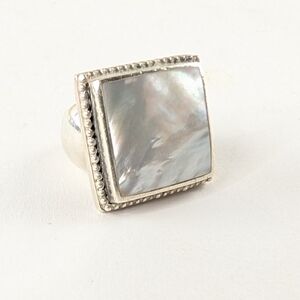 EXEX Claudia Agudelo Sterling Silver Mother of Pearl Ring Size 7